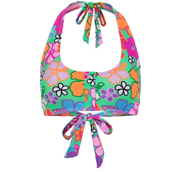 Nobo Hibiscus Halter bikini size X-Large 15-17 Top bottom swimwear bathing suit - Picture 6 of 15